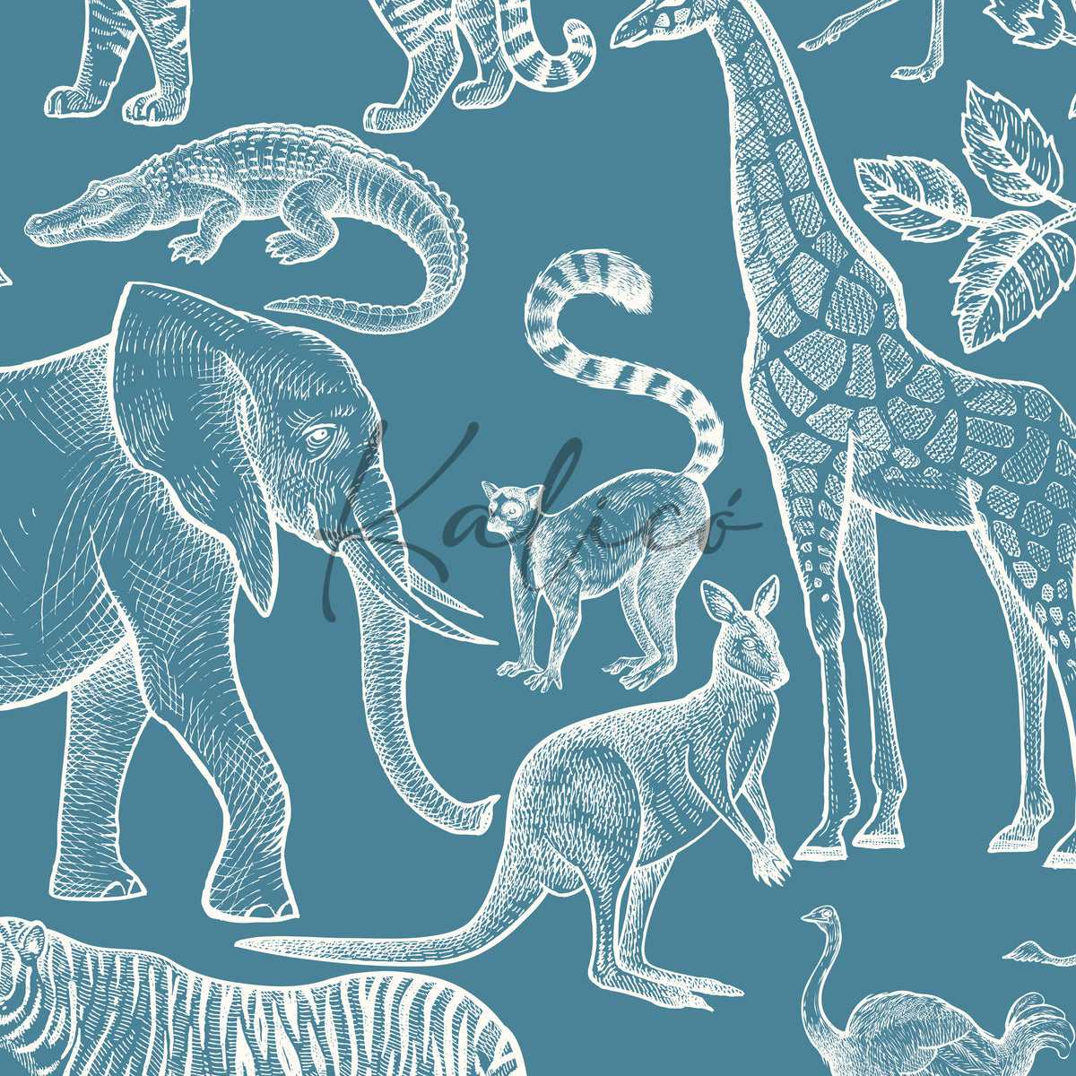 Safari Animals Teal