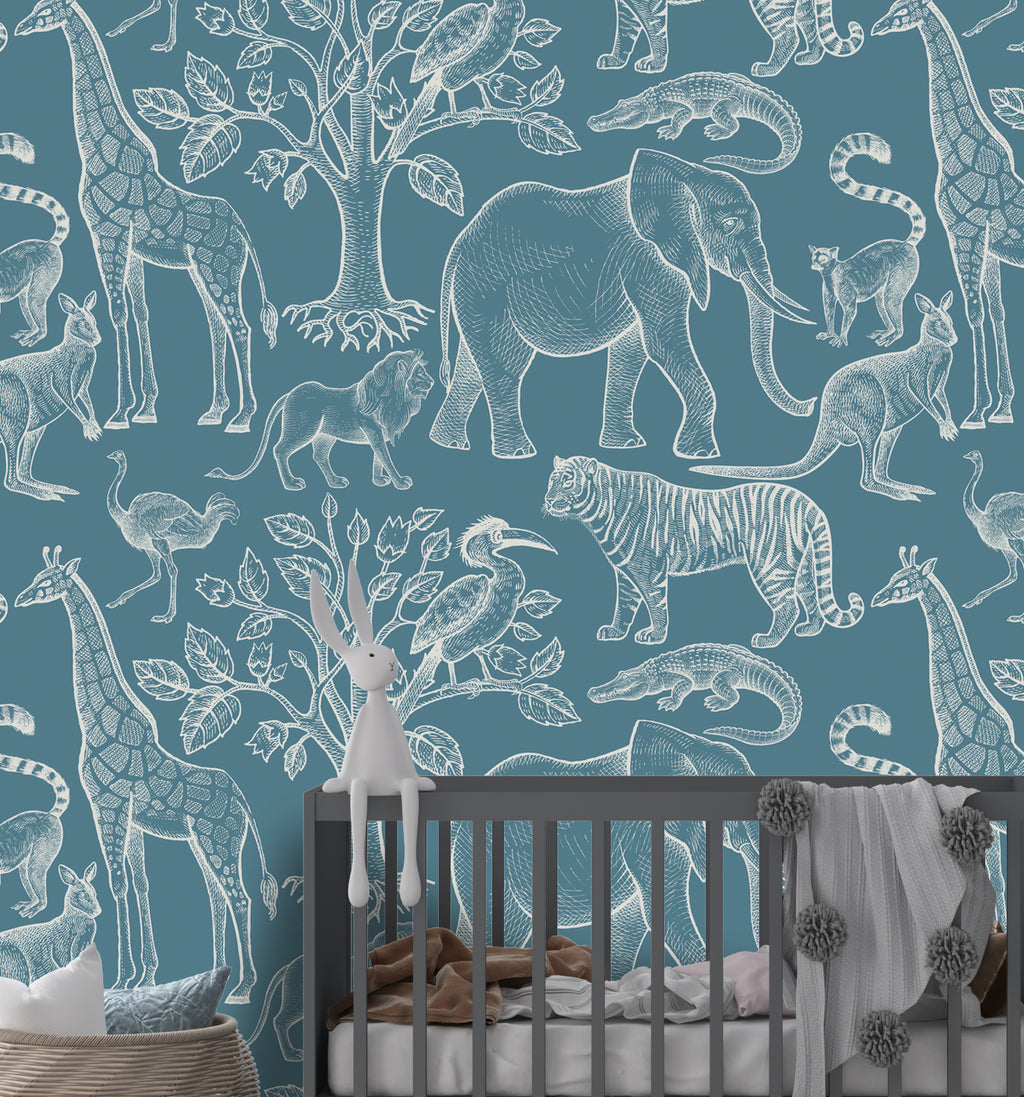 Safari Animals Teal