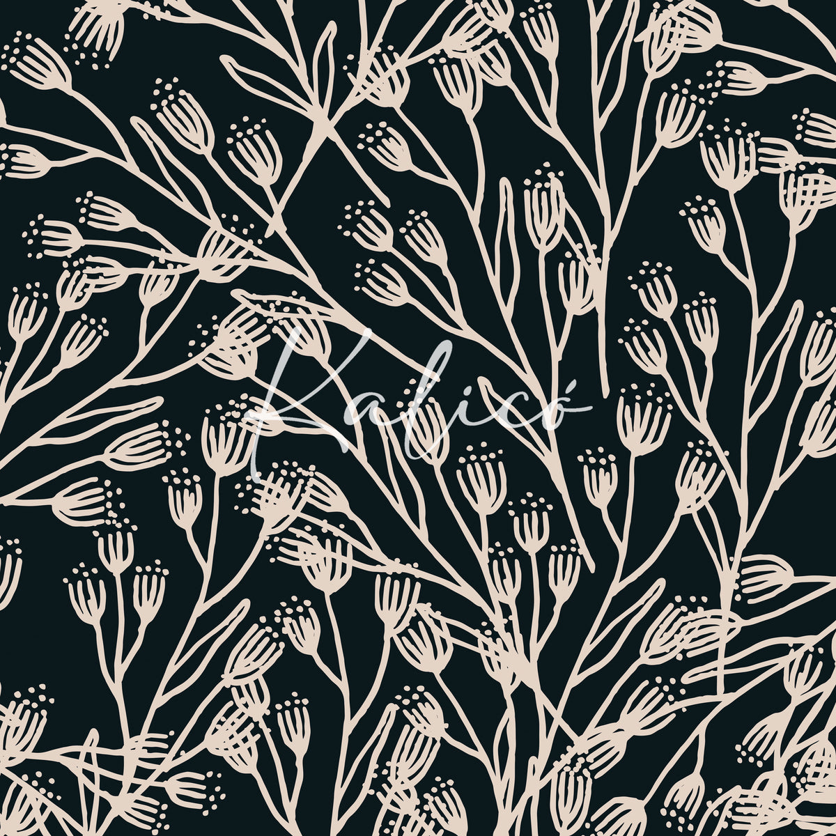 Scattered Blooms Black