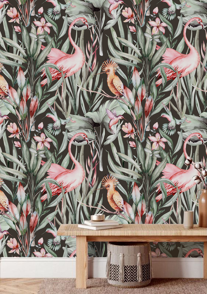 Tropical Flamingo Black